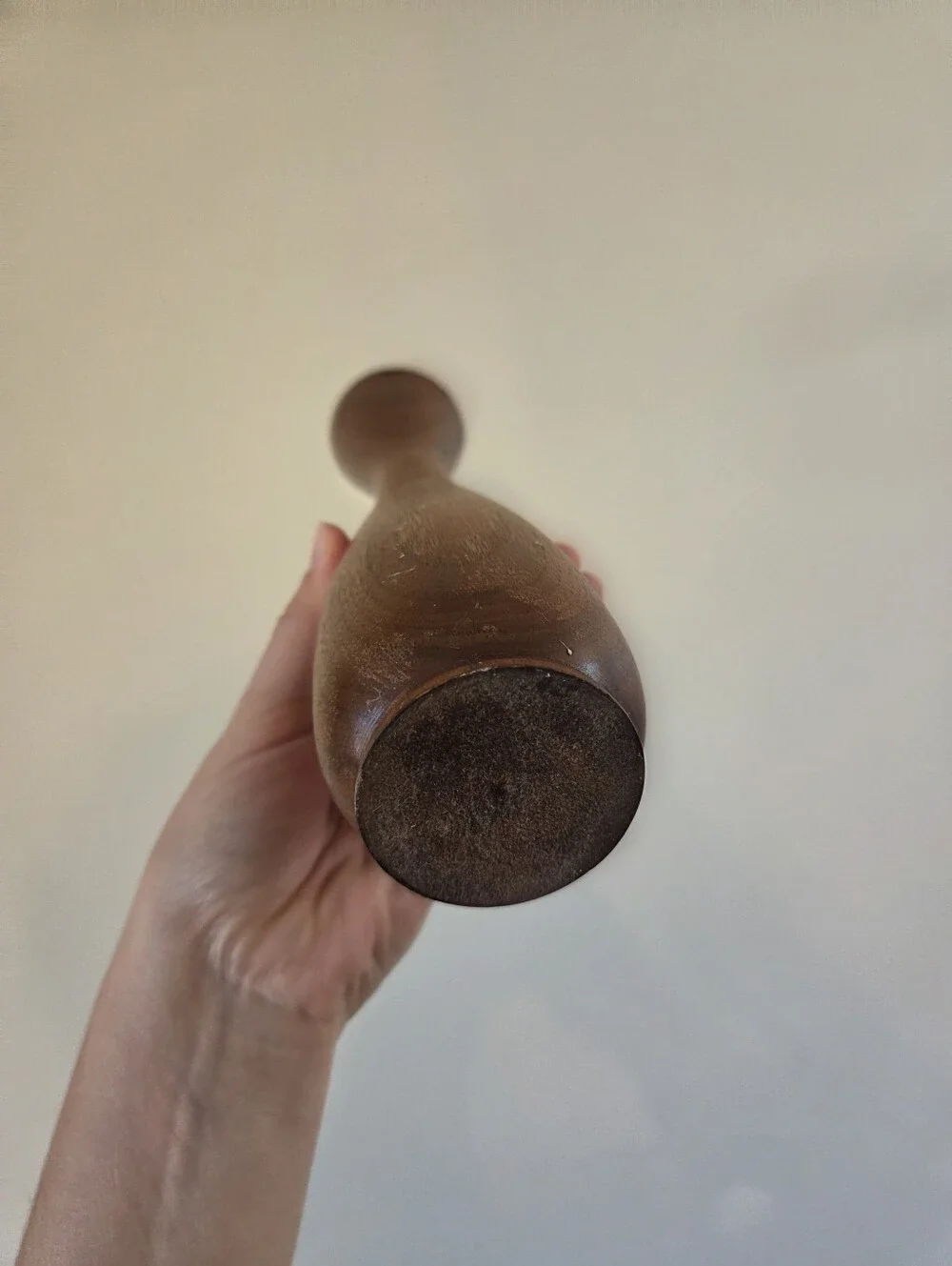 Vintage Solid Wood Taper Candle Holder Mid Century Modern Wood Bud Vase 8.5